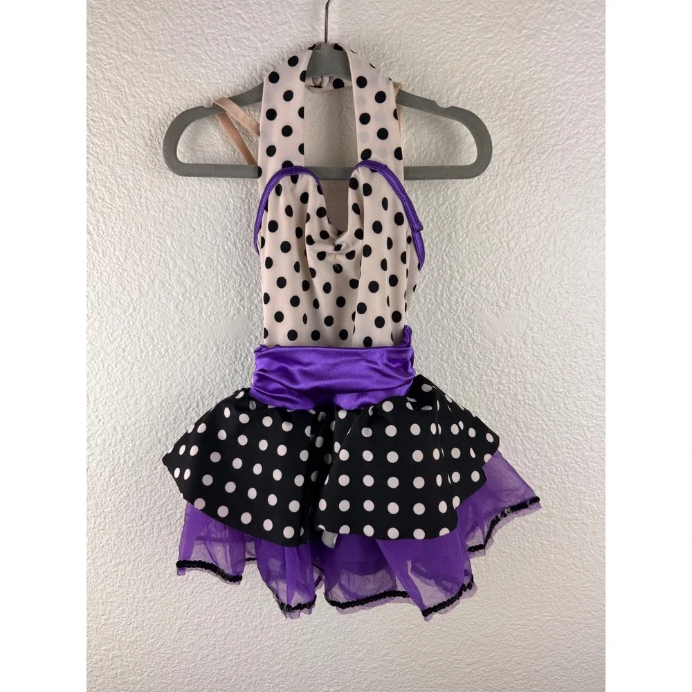 Weissman Polka Dot Halter Leotard Skirted Dance‎ Costume Child XS C